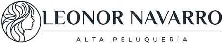 Logotipo de Leonor Navarro Alta Peluquería con diseño de perfil de mujer estilizado